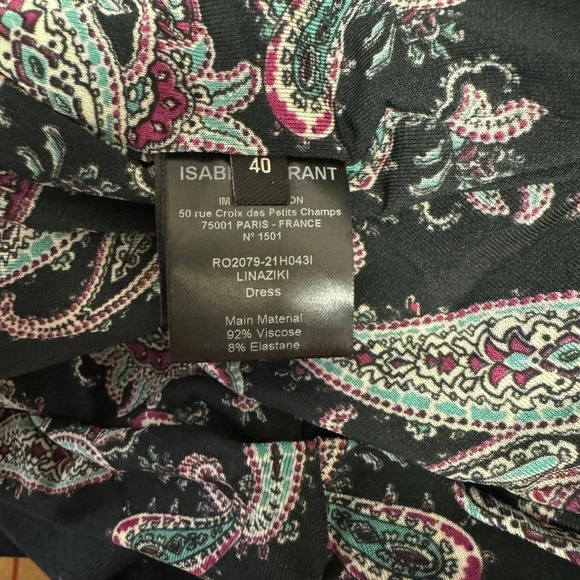 NWT Isabel Marant Linazinki Ruched Mini Dress - Paisley Long-Sleeve Floral - Picture 12 of 12